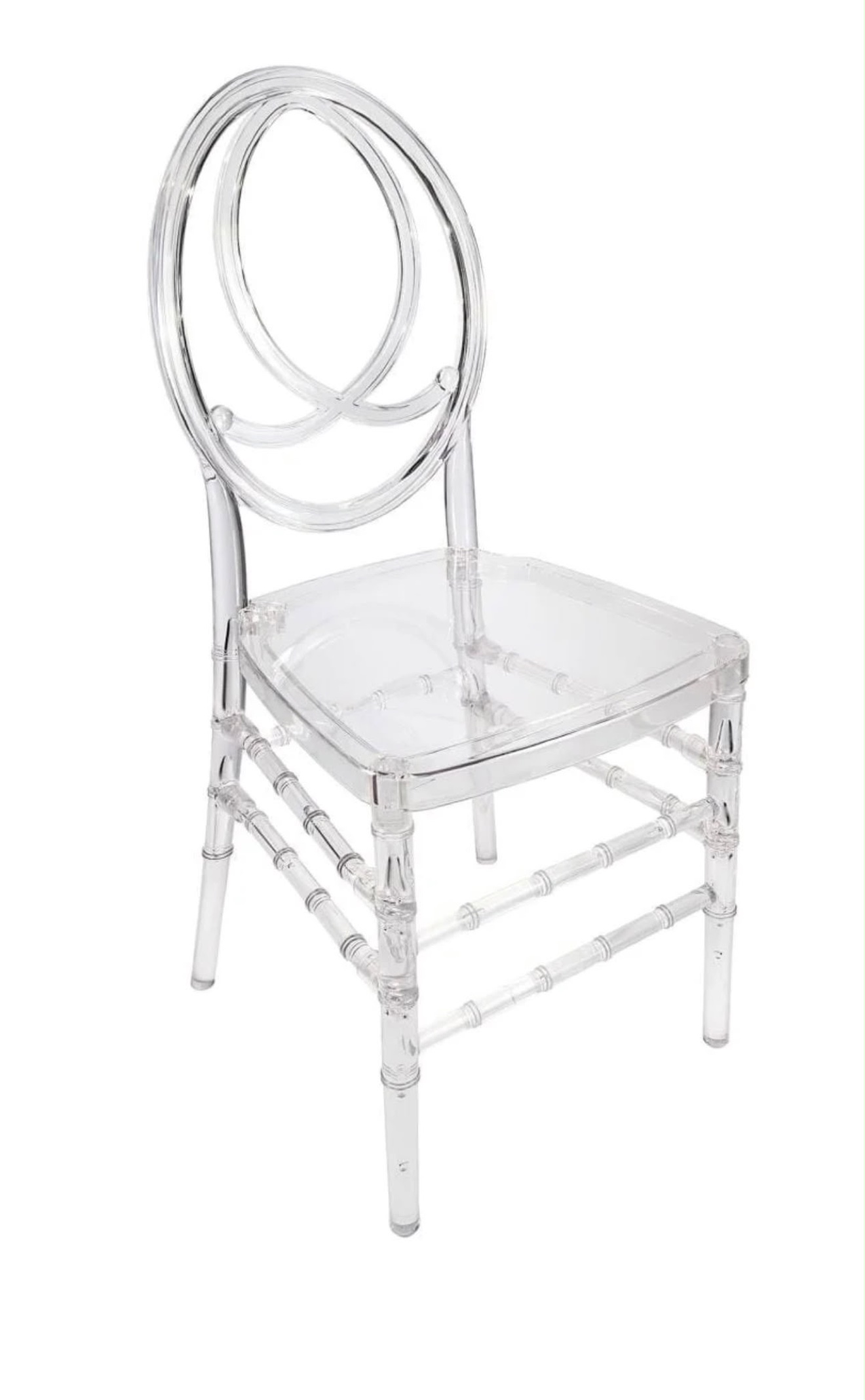 Clear Infinity rental chair